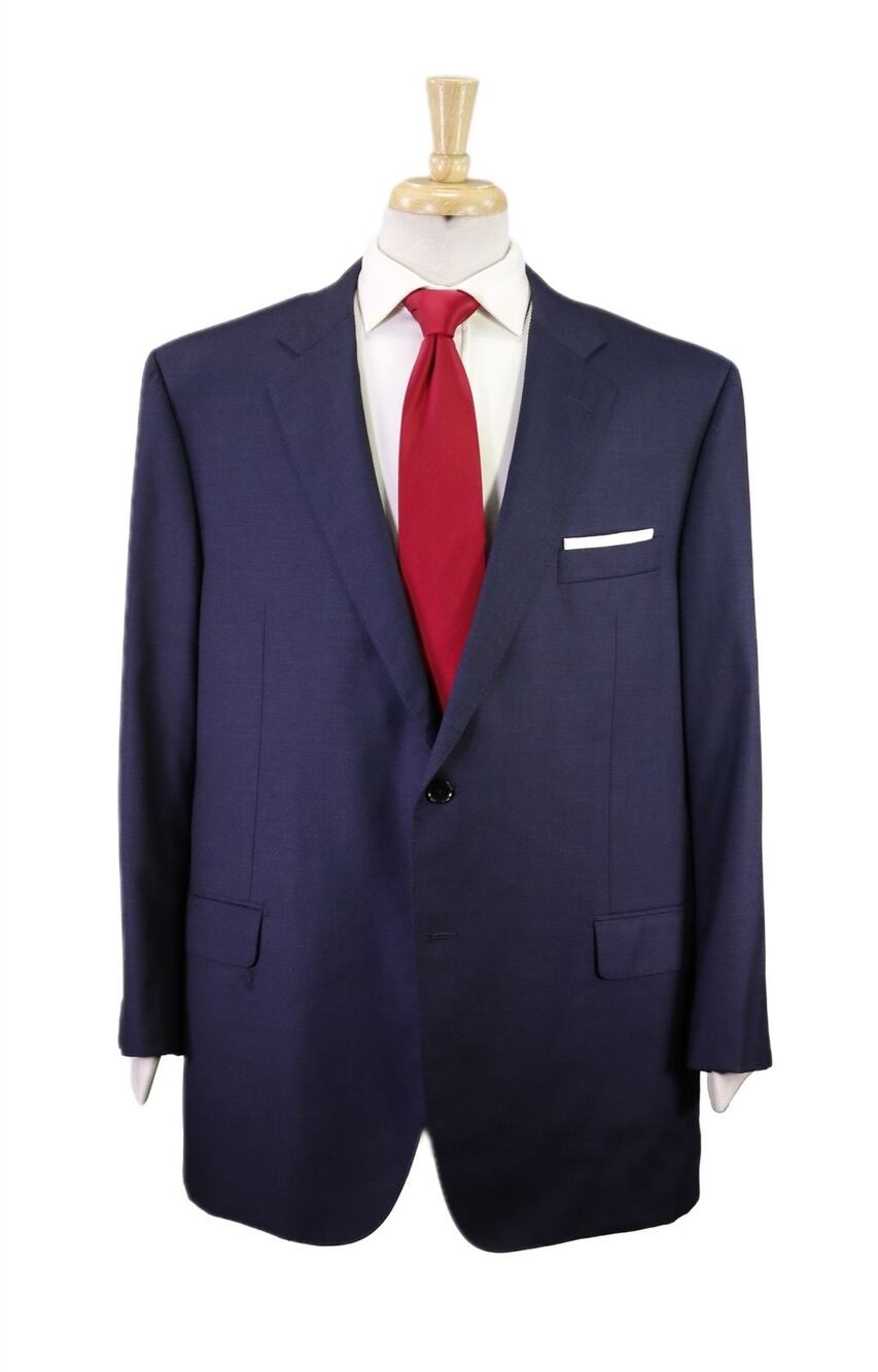 Daniel Cremieux by Hickey Freeman Navy Blue Super 170's Wool Loro Piana Suit 46R